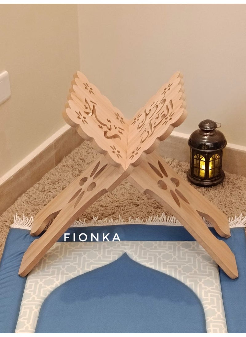 Homera Elegant Wooden Quran Stand for Prayer Corner Reading Comfort Durable Luxury Base Holder 45 cm Height Premium Craftsmanship for Home and Mosque Use - Image 4